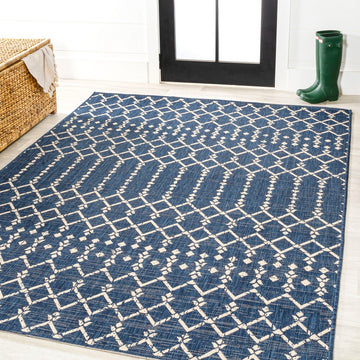 Ourika Moroccan Geometric Textured Weave Indoor/outdoor Rug